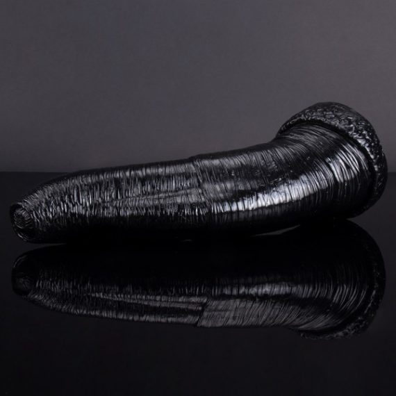 Big Elephant Snout Platinum Silicone Dildo - Black bigshocked F031BK