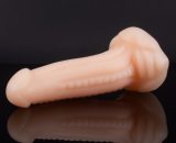 Dinosaur Shape Curved Silicone Suction Cup Dildo - Nude bigshocked F058NU