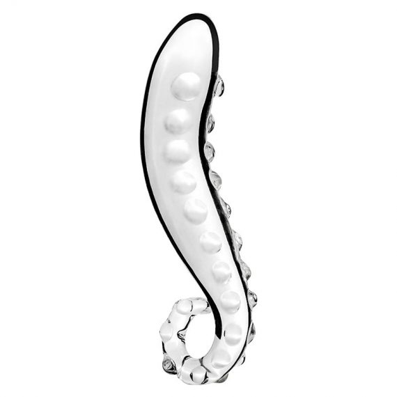 Tentacle Textured Sensual Glass Dildo 6 inches Lovemesex sk-Transparent