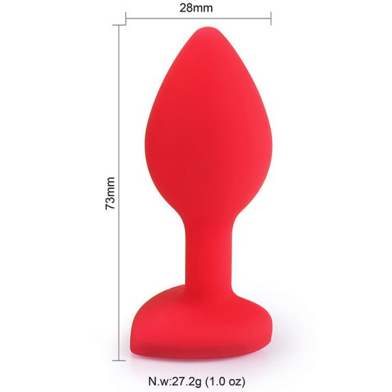 Silicone Posterior Heart-shaped Anal Plugs Lovemesex eb-Red-S