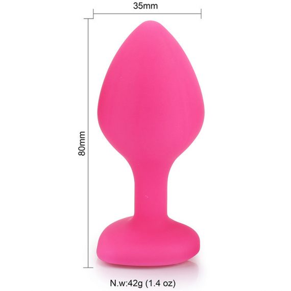 Silicone Posterior Heart-shaped Anal Plugs Lovemesex eb-Pink-M