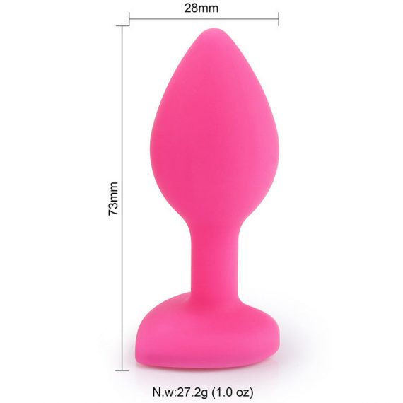 Silicone Posterior Heart-shaped Anal Plugs Lovemesex eb-Pink-S