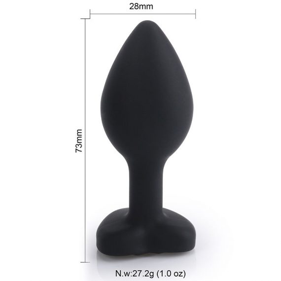 Silicone Posterior Heart-shaped Anal Plugs Lovemesex eb-Black-S