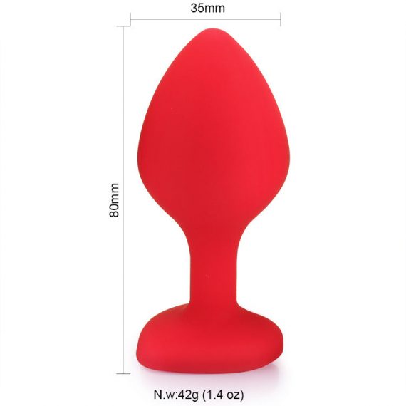 Silicone Posterior Heart-shaped Anal Plugs Lovemesex eb-Red-M