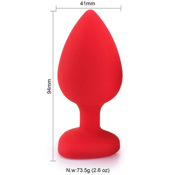 Silicone Posterior Heart-shaped Anal Plugs Lovemesex eb-Red-L