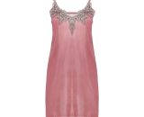 Embroidered Lace Ice Silk Camisole Nightgown 7188 Lovemesex av-Cameo Brown-One Fit More
