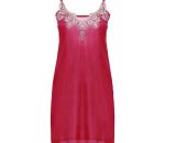 Embroidered Lace Ice Silk Camisole Nightgown 7188 Lovemesex av-Wine Red-One Fit More