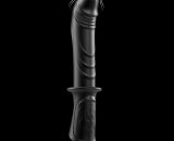 Black 10 Multi-Frequency Silicone Vibrating Dildo with Handle bigshocked ABBJ-03V
